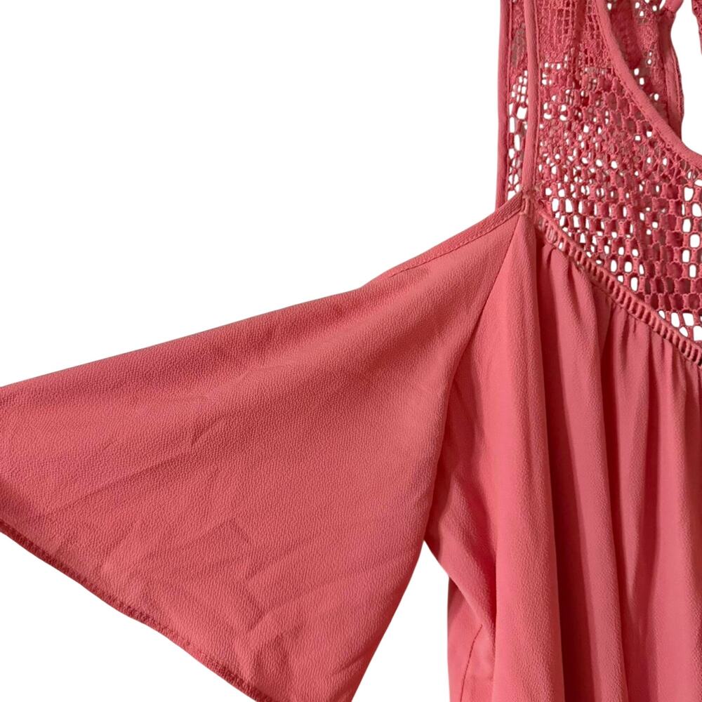 Sequin Hearts Cold Shoulder Pink Women's Size Large Dress - Picture 2 of 5